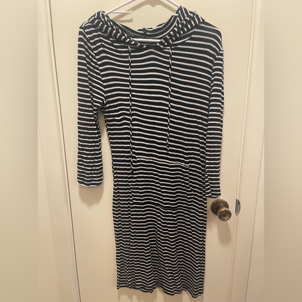 Popular Basics Monochrome Striped Long Sleeve Dress